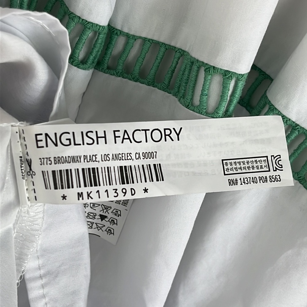 English Factory White Mini Dress with Rainbow Trim - Picture 9 of 10